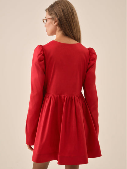 Lucia A-Line Mini Dress Red - For Love & Lemons