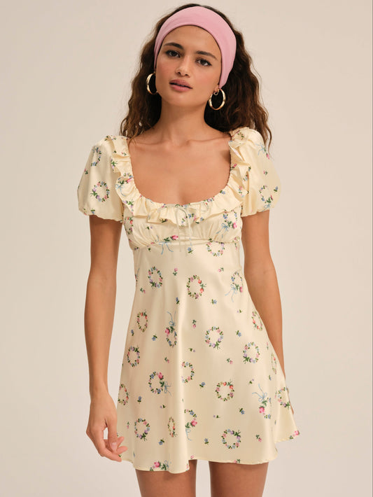 Jaida Mini Dress Yellow - For Love & Lemons
