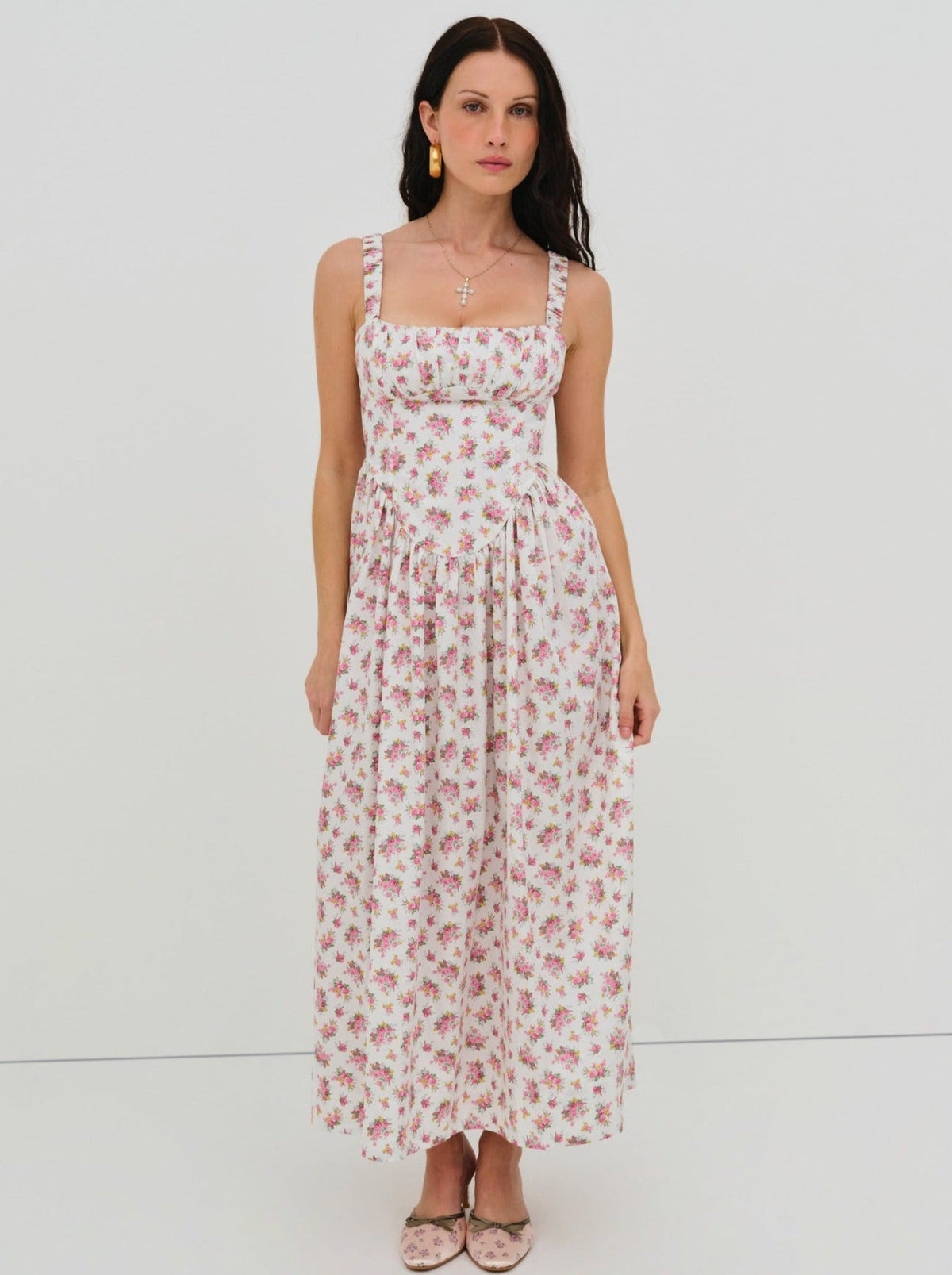 Etienne Midi Dress Pink - For Love & Lemons