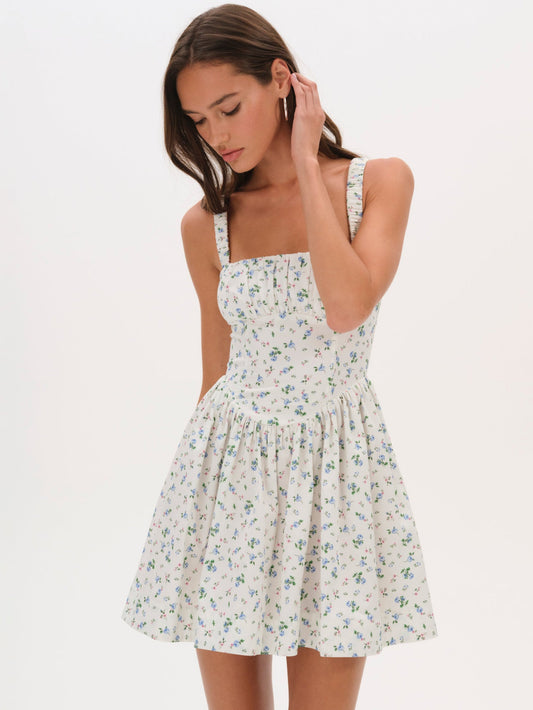 Zofia Mini Dress Blue - For Love & Lemons