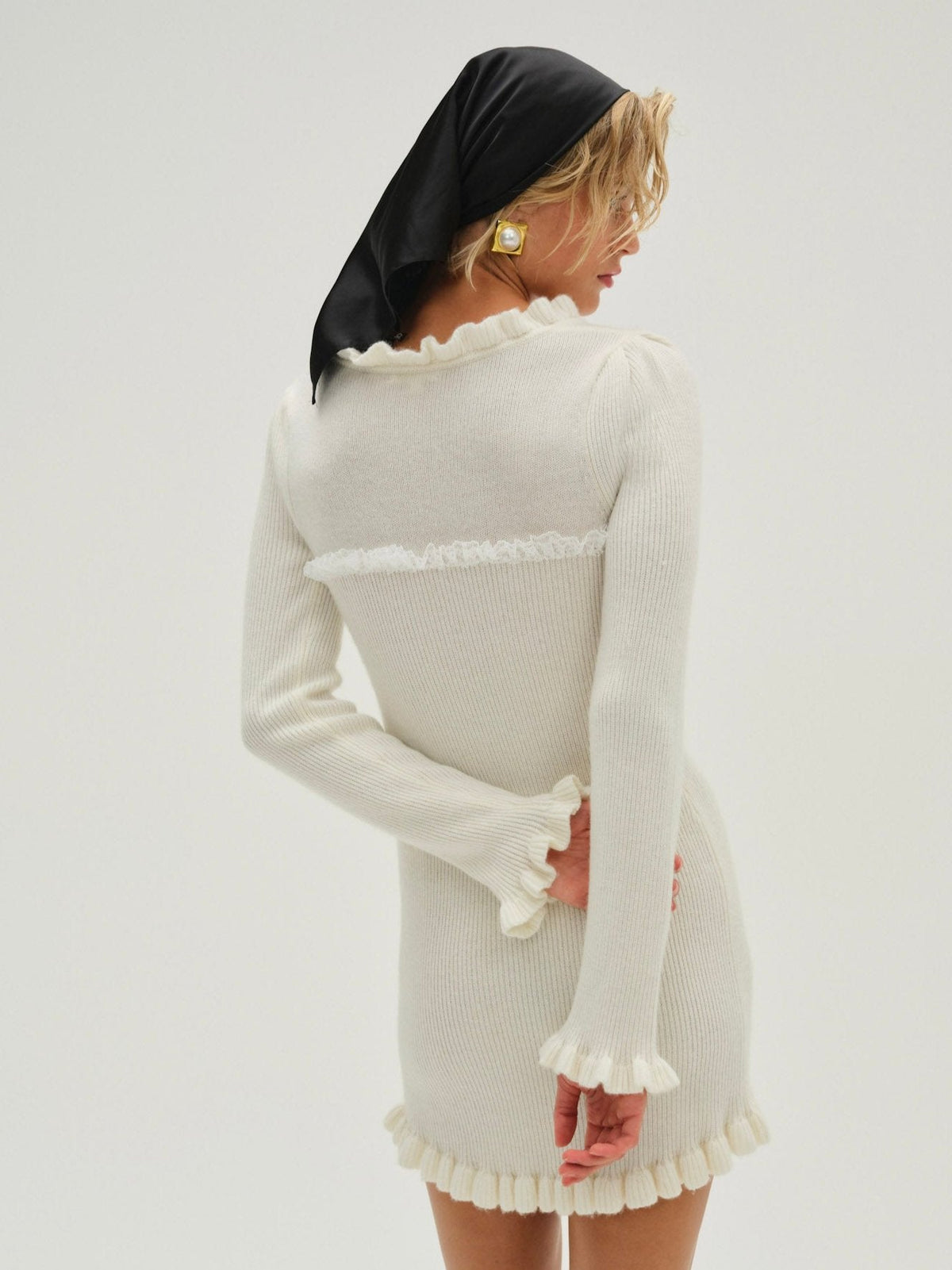 Miranda Knit Mini Dress Cream - For Love & Lemons