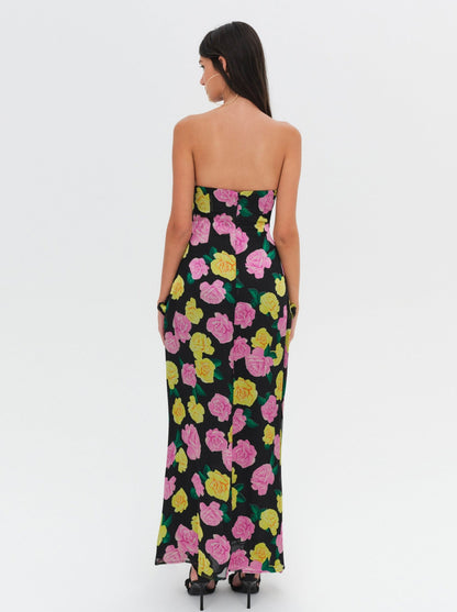 Madison Strapless Maxi Dress Black - For Love & Lemons