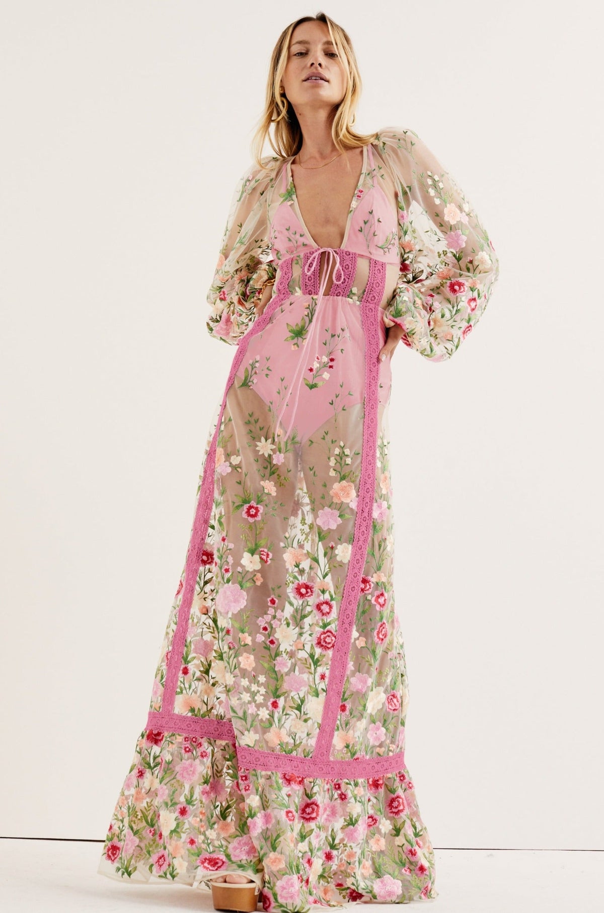 Luna Maxi Dress Pink - For Love & Lemons