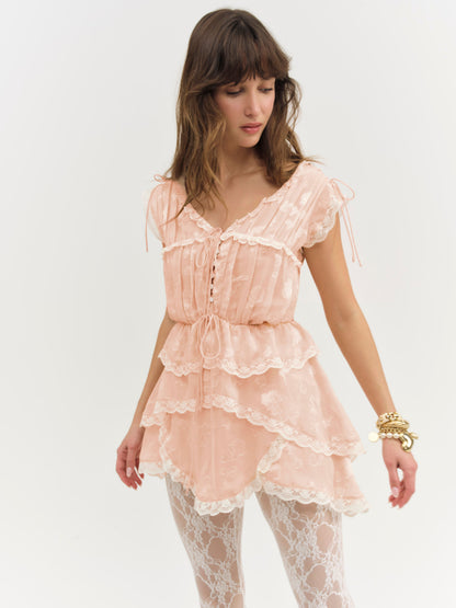 Ciara Mini Dress Bisque - For Love & Lemons