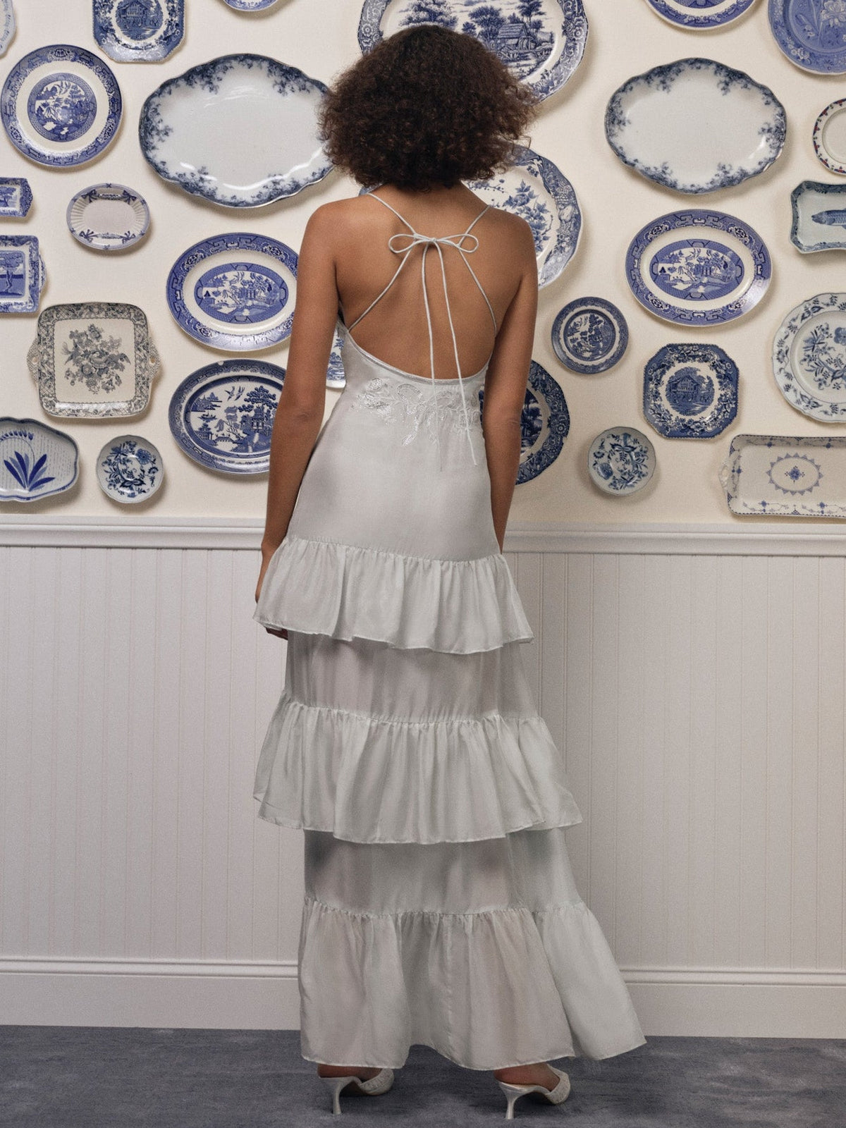 Bayview Bow Maxi Dress Blue - For Love & Lemons