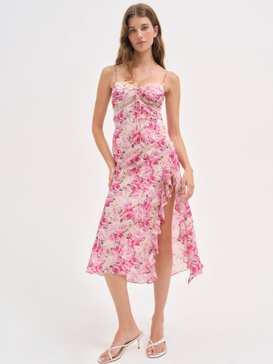 Angelina Midi Dress Pink - For Love & Lemons