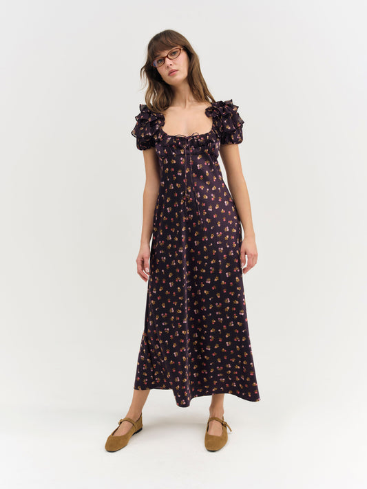 Alice Maxi Dress Eggplant - For Love & Lemons