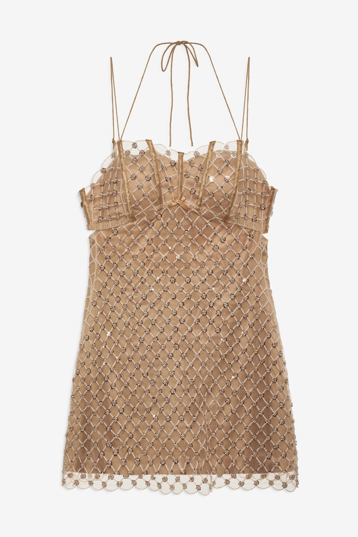 Dazzle Me Slip Dress Gold - For Love & Lemons