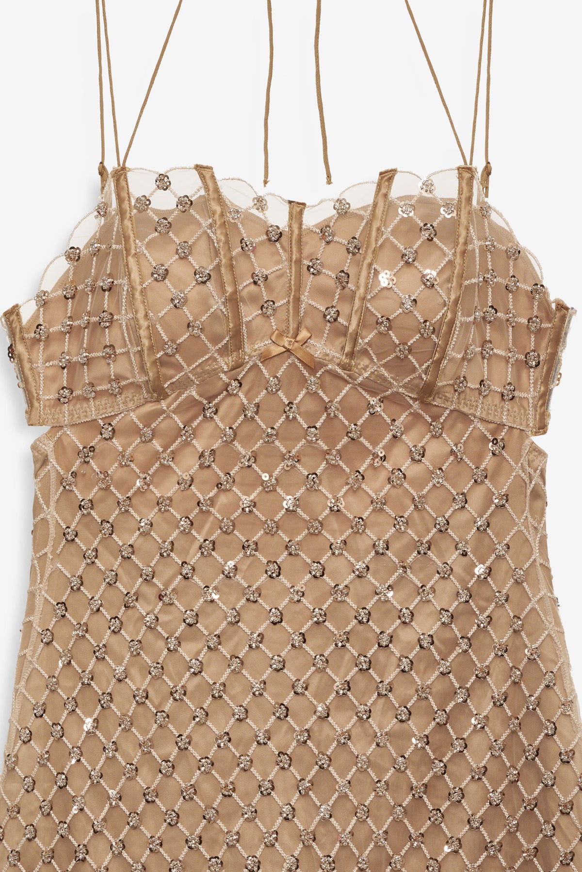 Dazzle Me Slip Dress Gold - For Love & Lemons