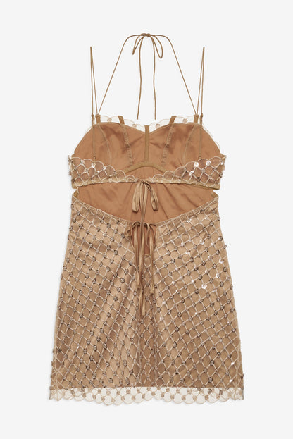 Dazzle Me Slip Dress Gold - For Love & Lemons