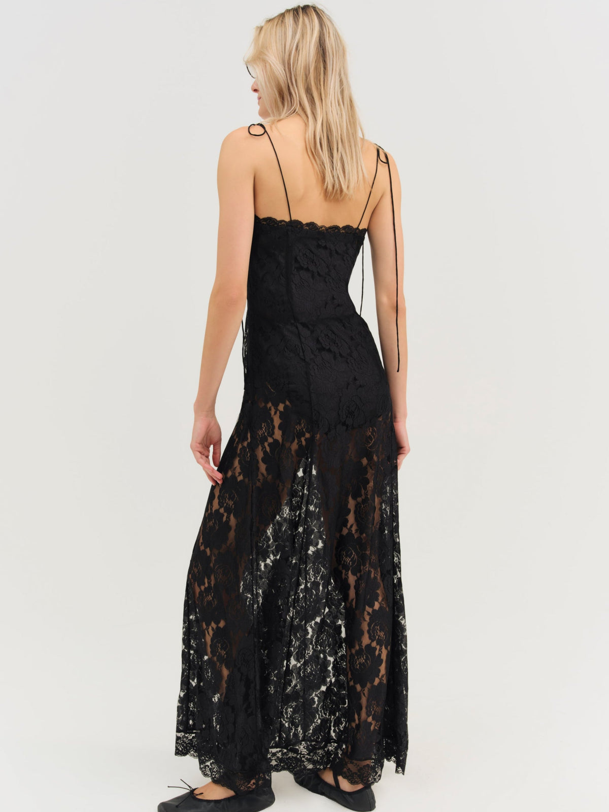 Claudia Rose Lace Maxi Dress Black - For Love & Lemons
