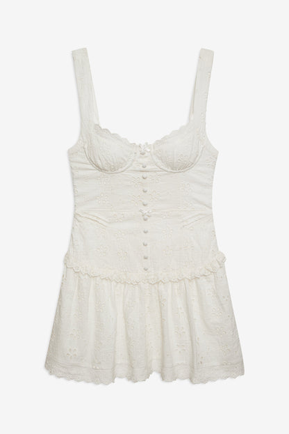 Dreamy Daisy Mini Dress White - For Love & Lemons