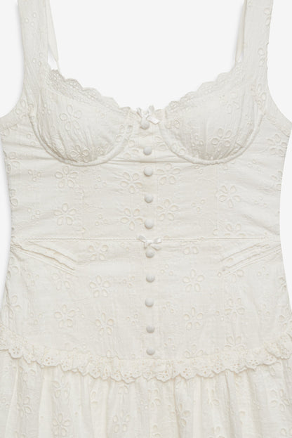 Dreamy Daisy Mini Dress White - For Love & Lemons