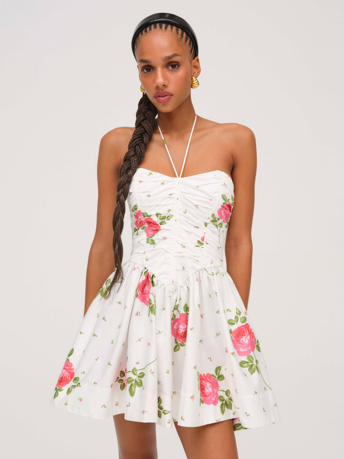 Rosebud Corset Mini Dress White - For Love & Lemons