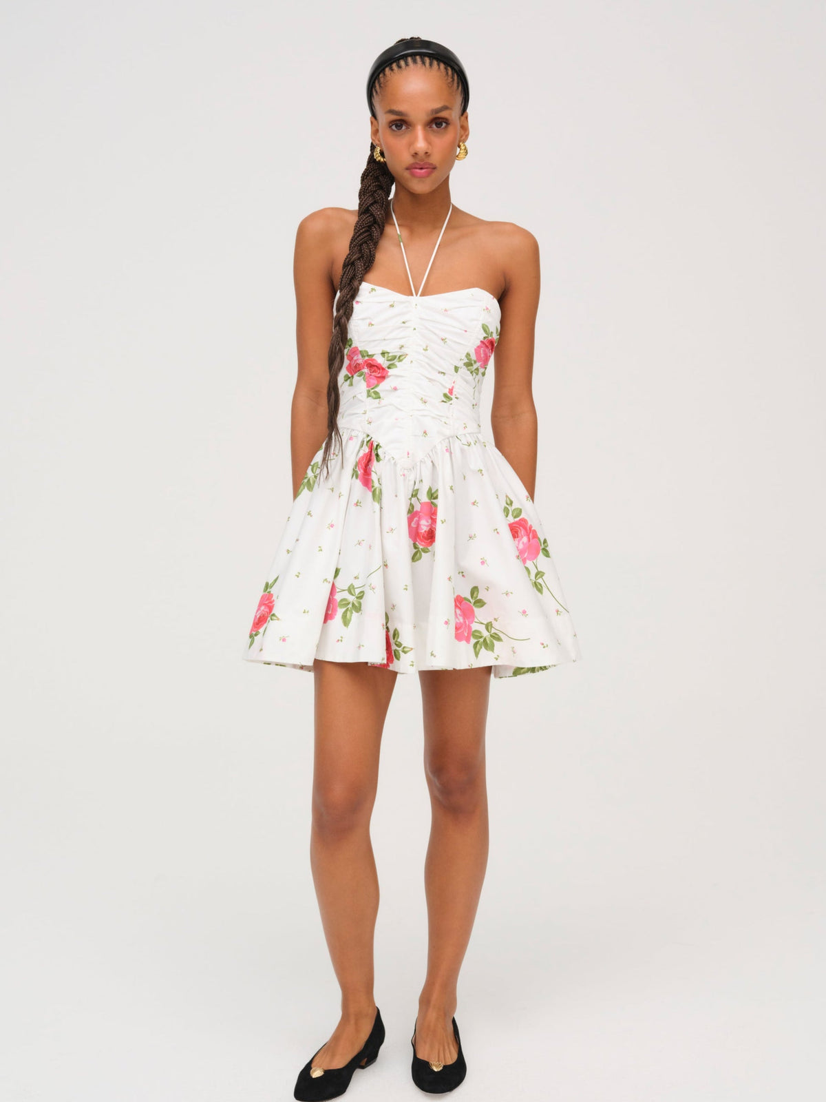 Rosebud Corset Mini Dress White - For Love & Lemons