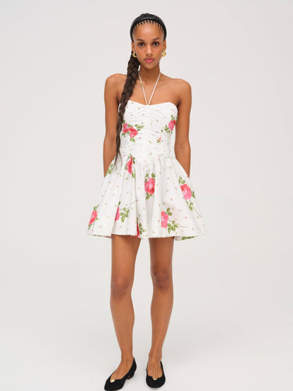 Rosebud Corset Mini Dress White - For Love & Lemons