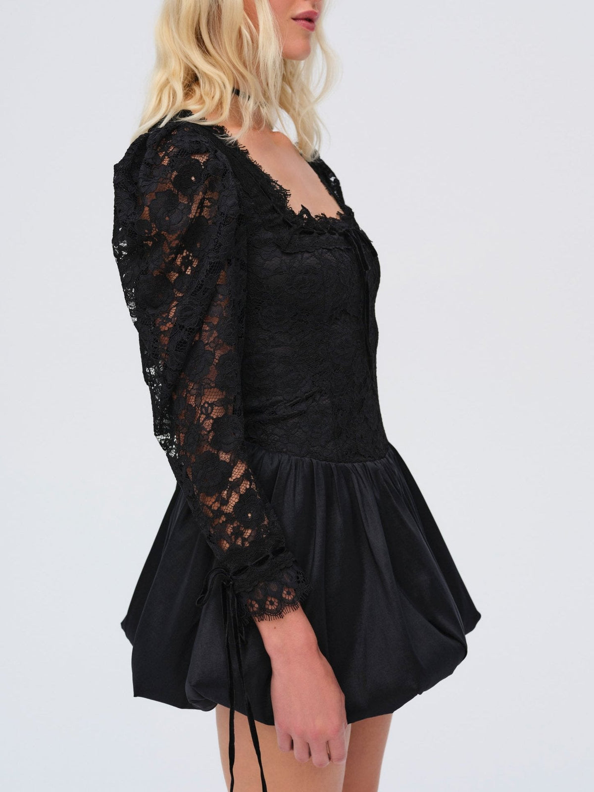 Waverly Lace Mini Dress Black - For Love & Lemons