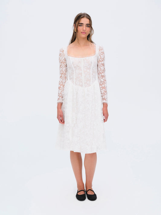 Camdyn Midi Dress White - For Love & Lemons