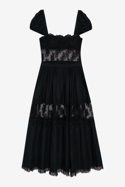 Liya Lace Midi Dress Black - For Love & Lemons
