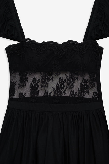 Liya Lace Midi Dress Black - For Love & Lemons