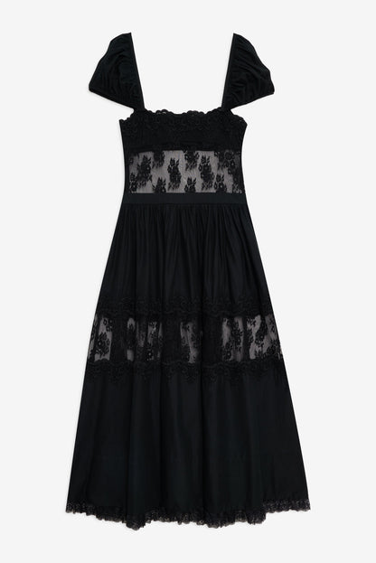 Liya Lace Midi Dress Black - For Love & Lemons