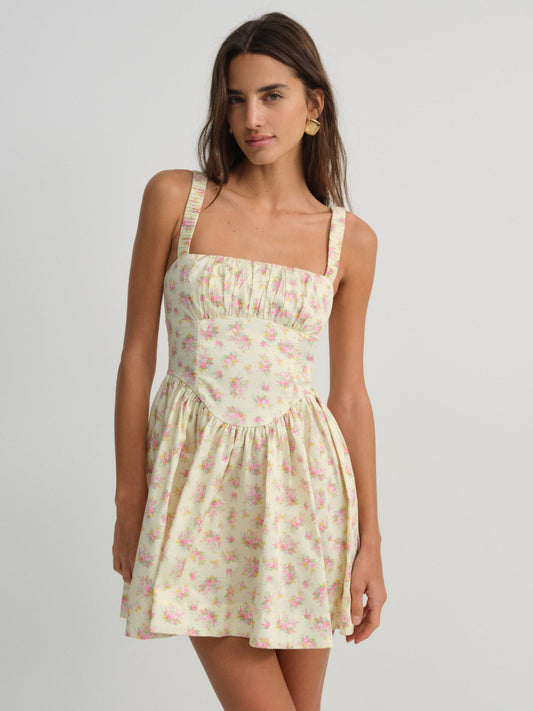 Zofia Mini Dress Yellow - For Love & Lemons