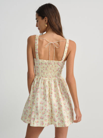 Zofia Mini Dress Yellow - For Love & Lemons