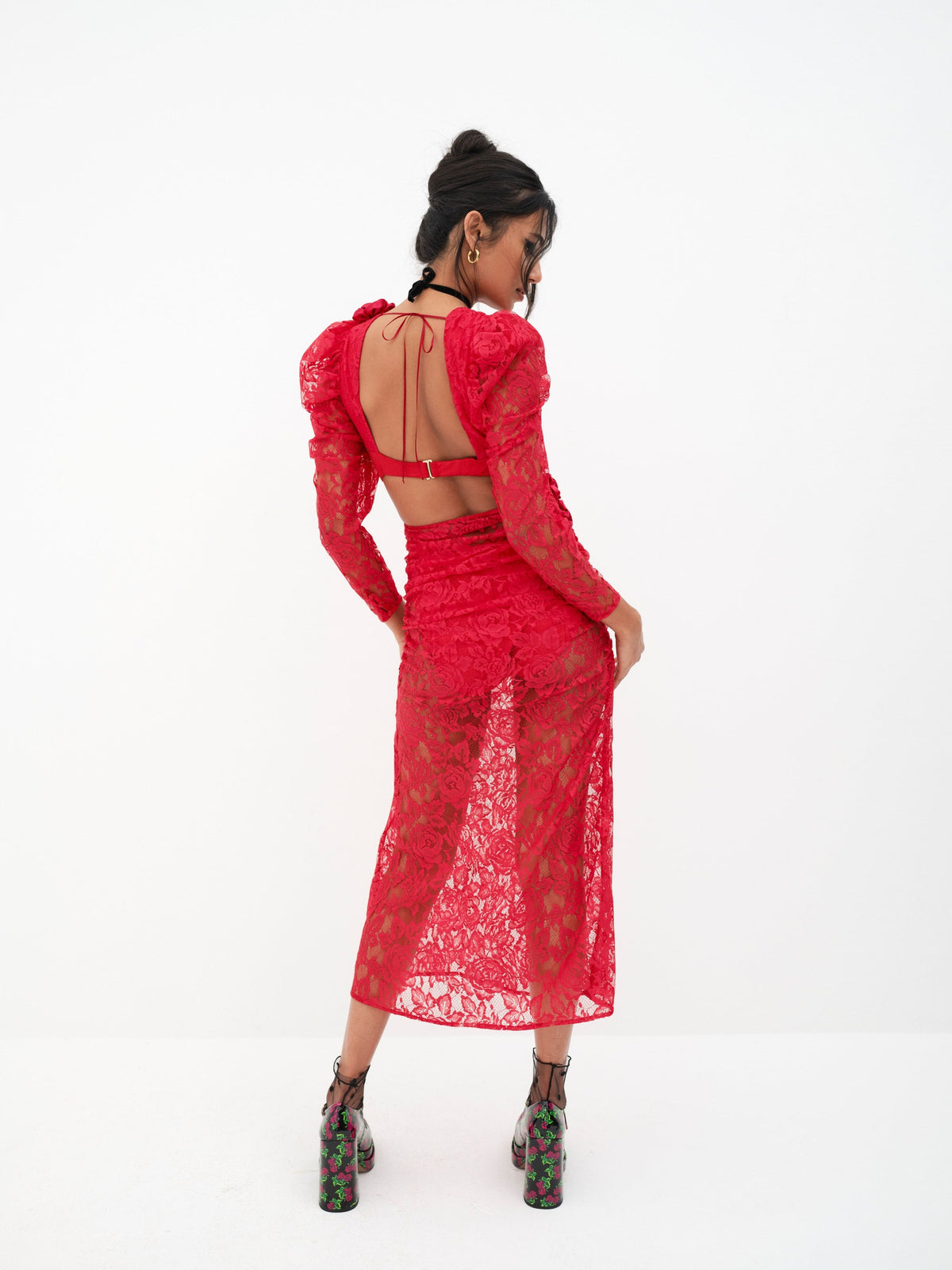 Kana Midi Dress Red - For Love & Lemons
