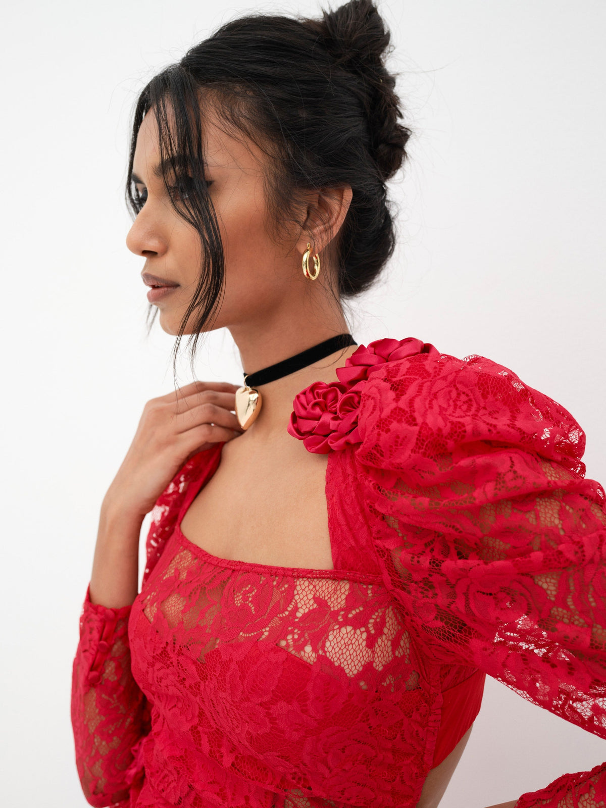 Kana Midi Dress Red - For Love & Lemons