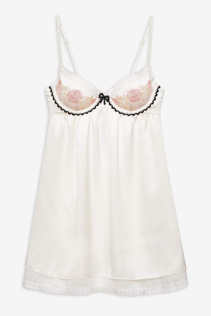 Evie Floral Slip Dress Cream - For Love & Lemons