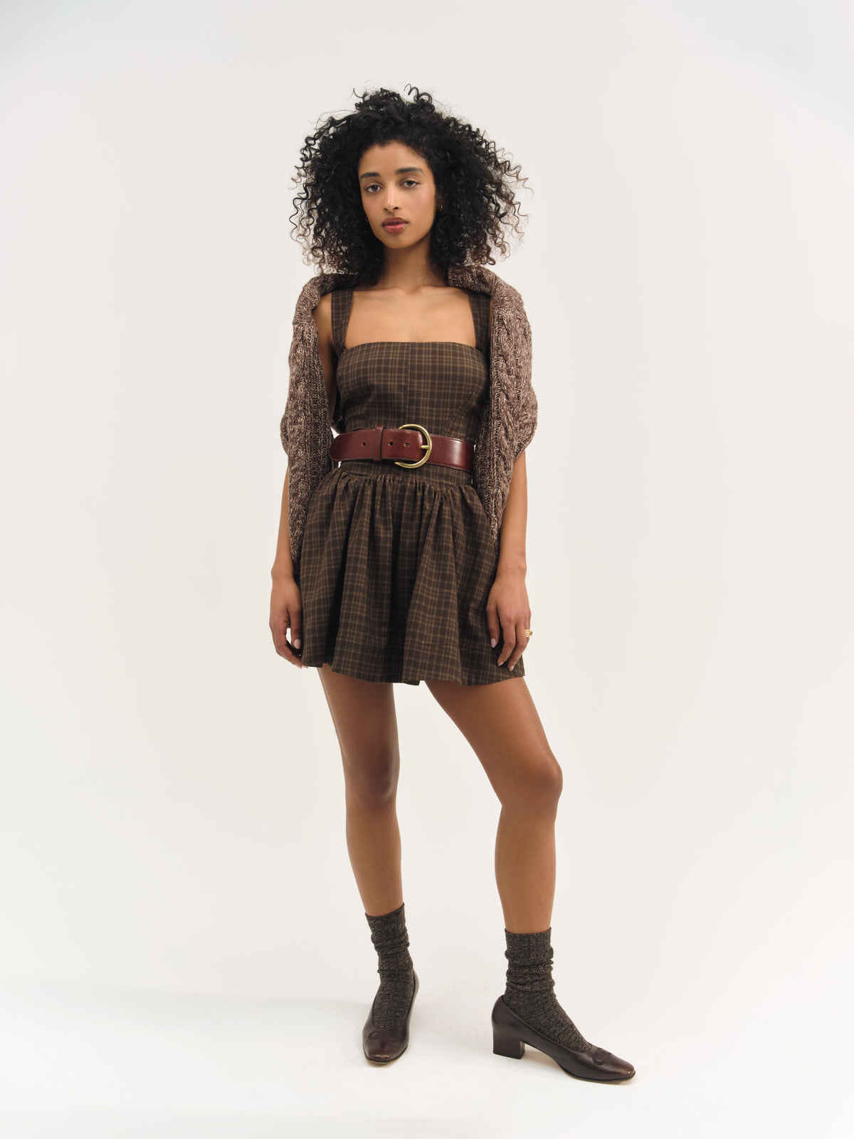 Ginny Mini Dress Brown - For Love & Lemons