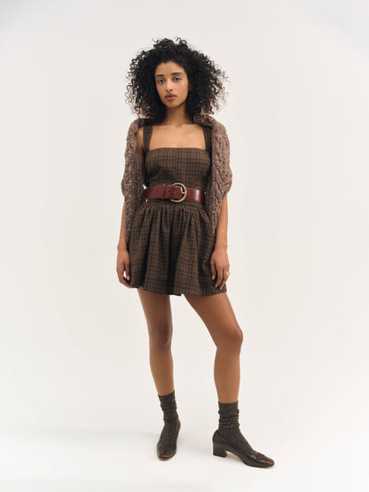 Ginny Mini Dress Brown - For Love & Lemons