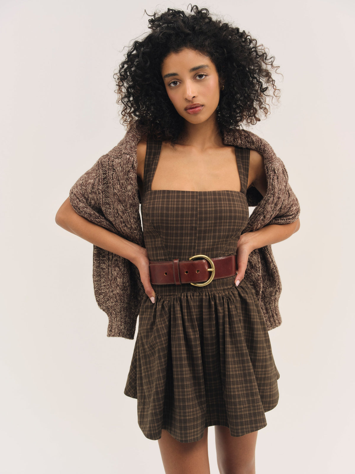 Ginny Mini Dress Brown - For Love & Lemons