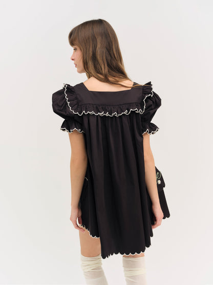 Tea Time Babydoll Dress Black - For Love & Lemons