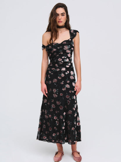 Aigrette Maxi Dress Black - For Love & Lemons
