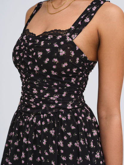 Noa Midi Dress Black - For Love & Lemons