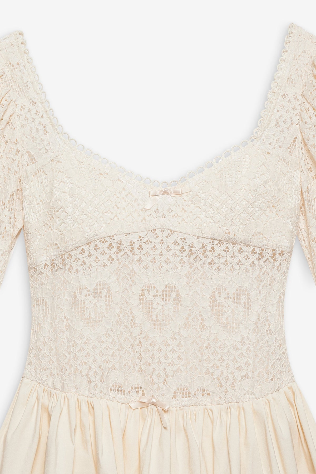 Doily Lace Mini Dress Cream - For Love & Lemons