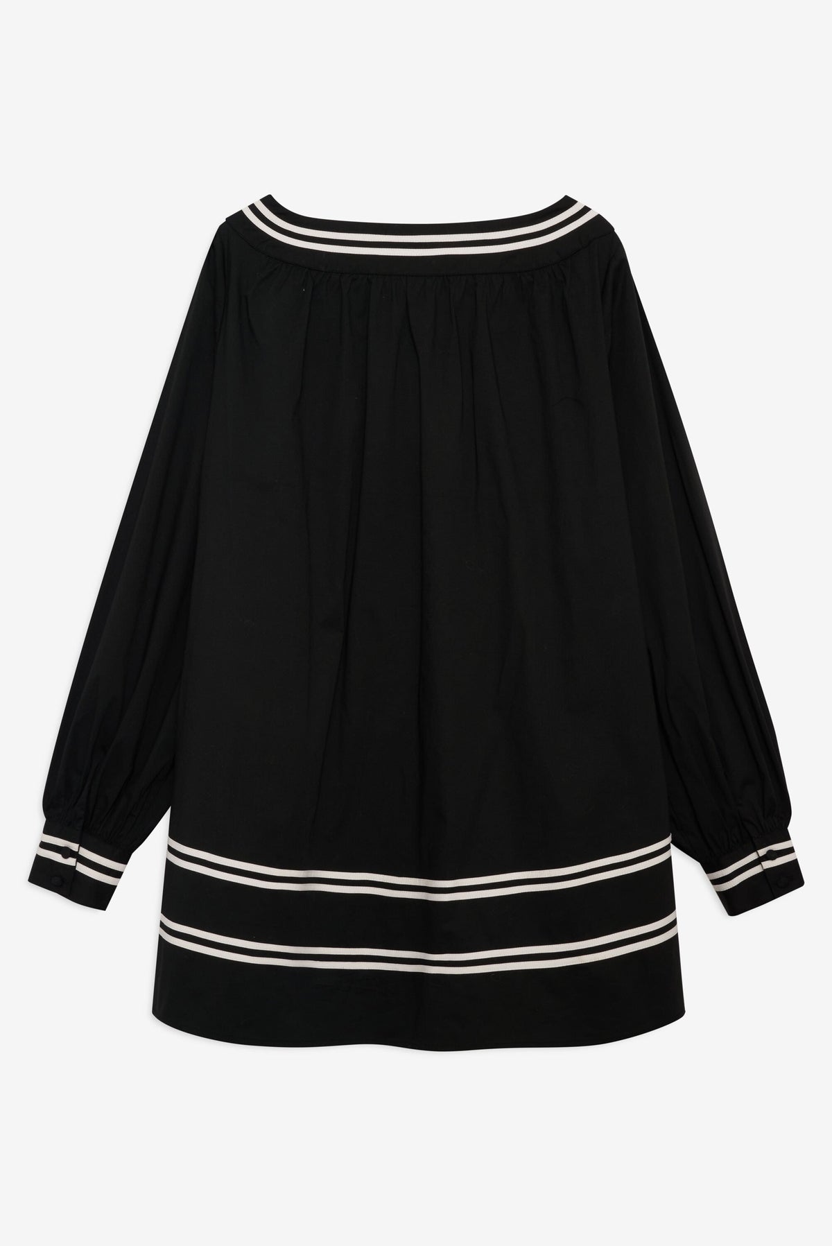 Helena Poplin Long Sleeve Mini Dress Black - For Love & Lemons