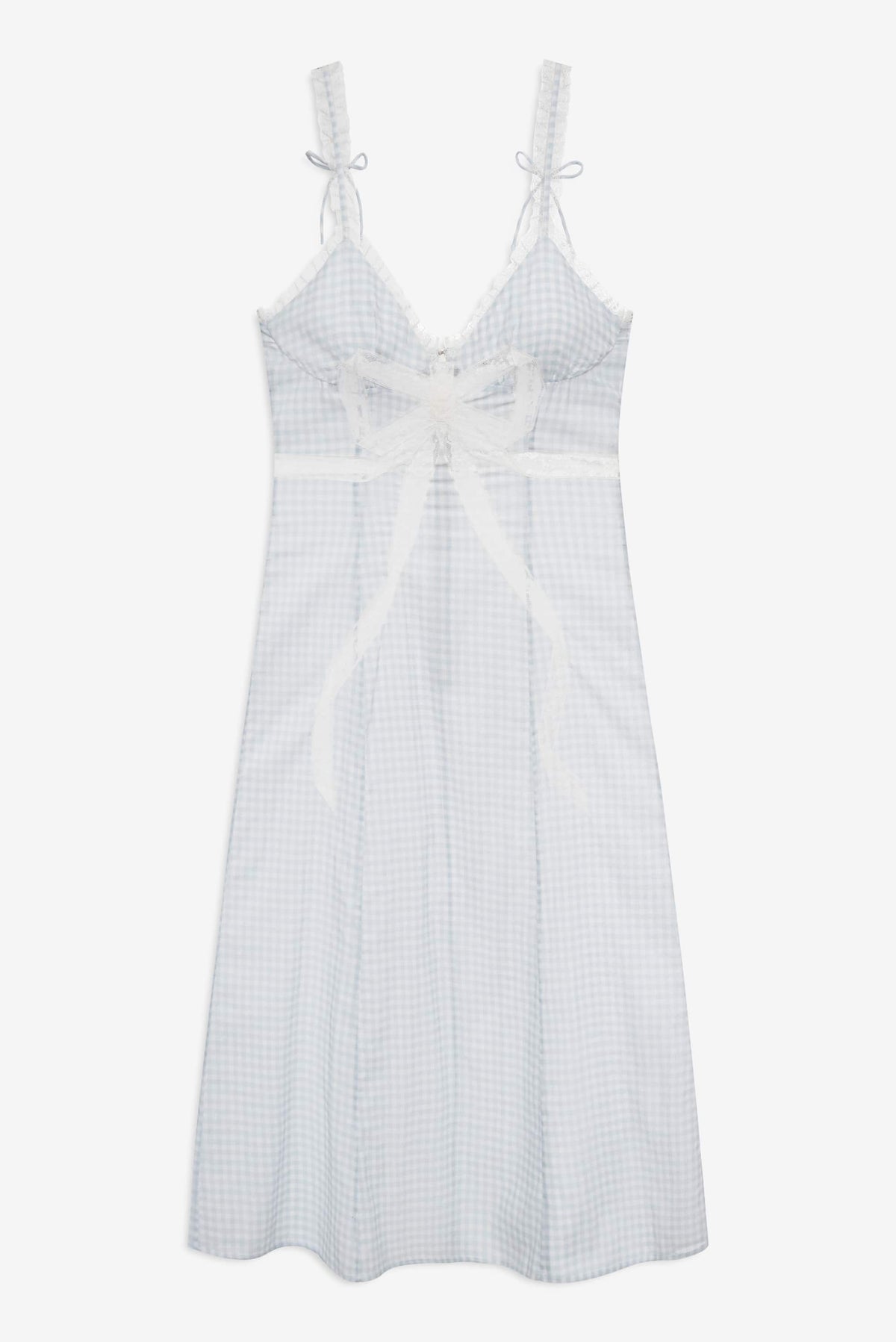Bluebell Gingham Midi Dress Blue - For Love & Lemons