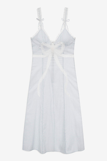 Bluebell Gingham Midi Dress Blue - For Love & Lemons