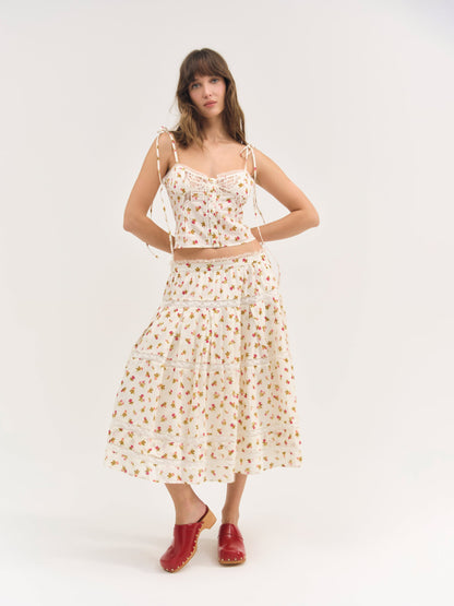 Adahlia Floral Top Cream - For Love & Lemons