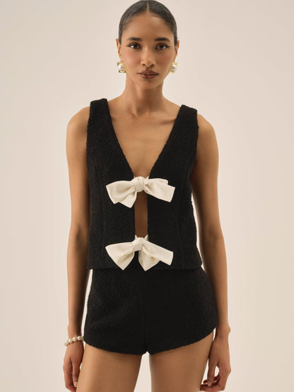 Bonnie Boucle Top Black - For Love & Lemons