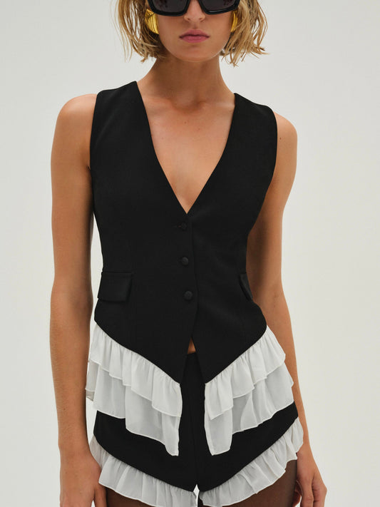 Noemie Vest Black - For Love & Lemons