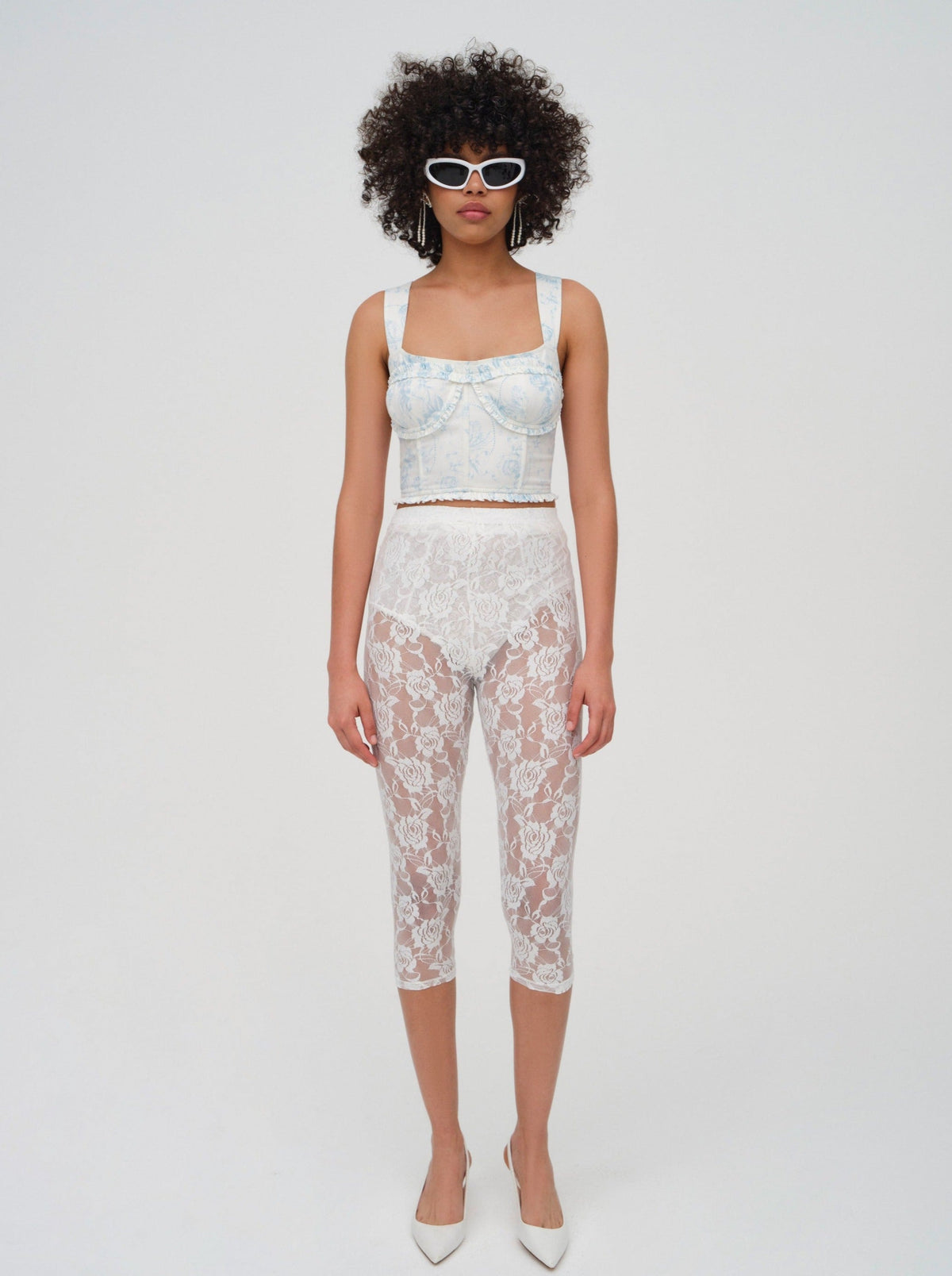 Chantal Denim Corset Top Blue - For Love & Lemons