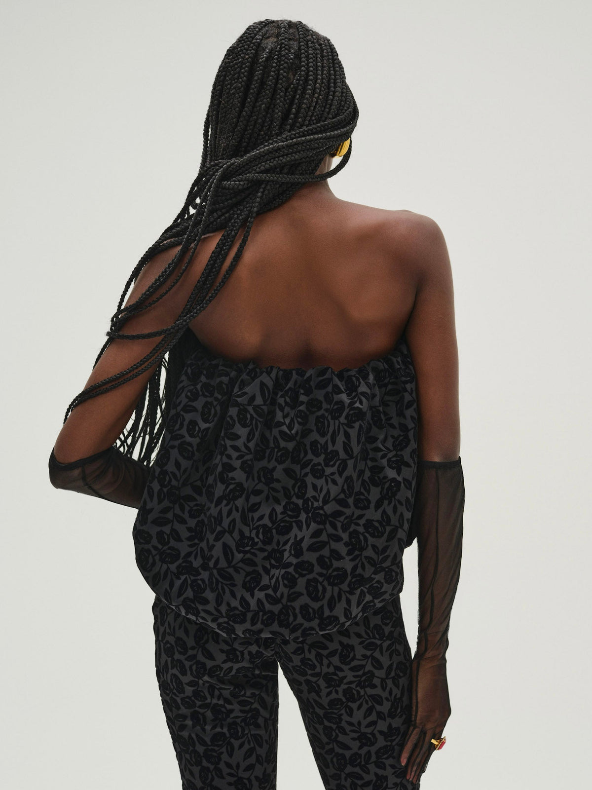 Midnight Velvet Bubble Top Black - For Love & Lemons