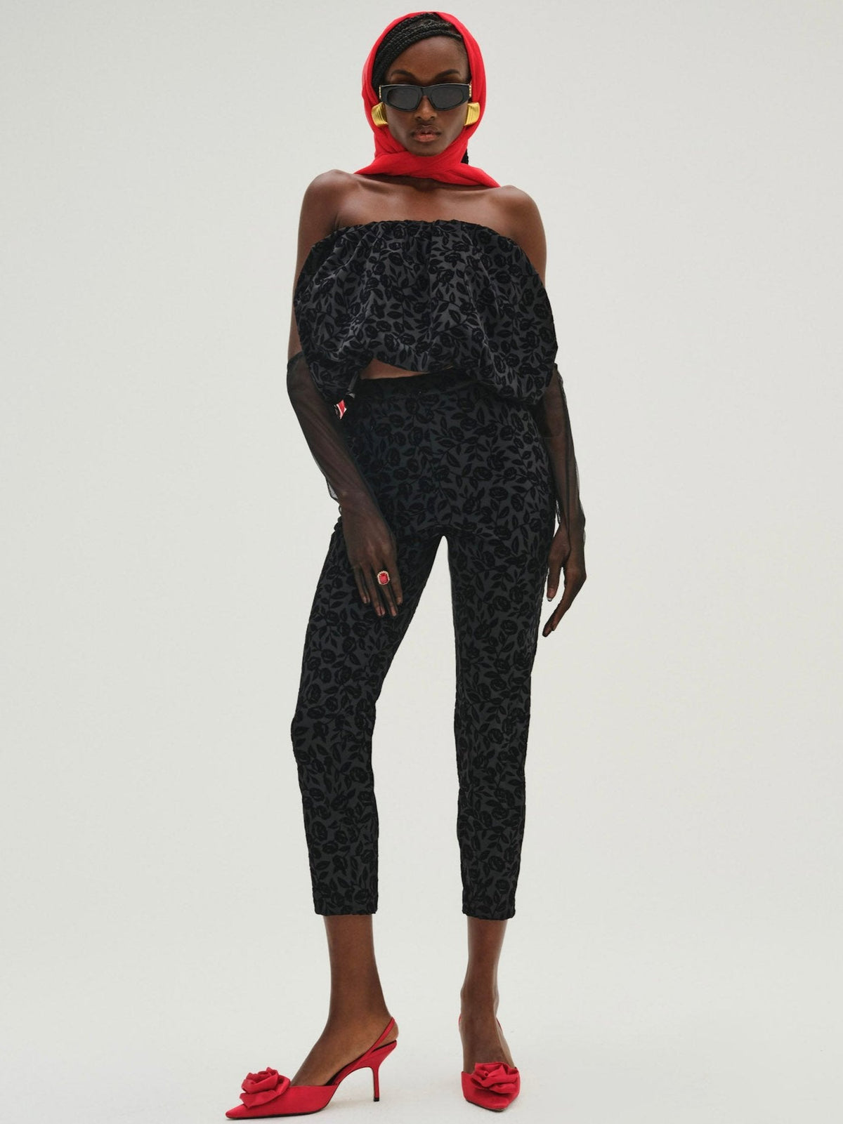 Midnight Velvet Bubble Top Black - For Love & Lemons