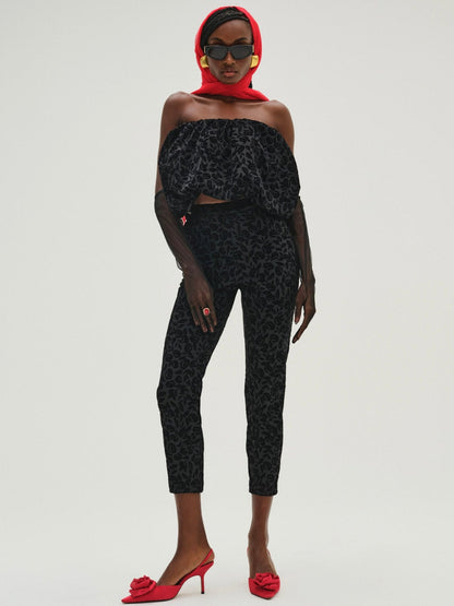 Midnight Velvet Bubble Top Black - For Love & Lemons