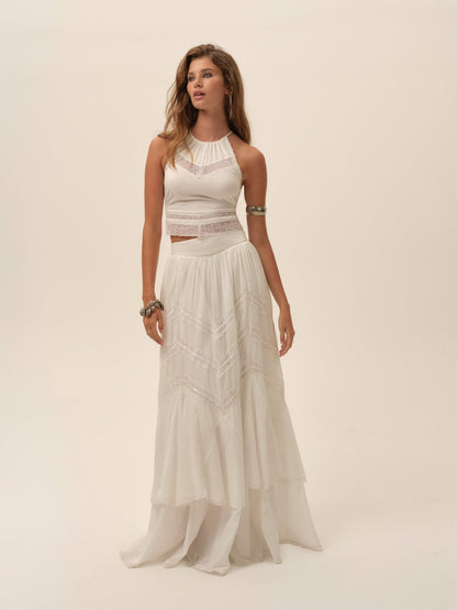 Lou Scarf Top White - For Love & Lemons