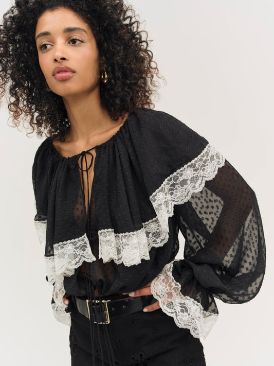 June Top Black - For Love & Lemons
