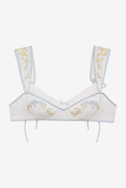Baby Bows Bra Top White - For Love & Lemons